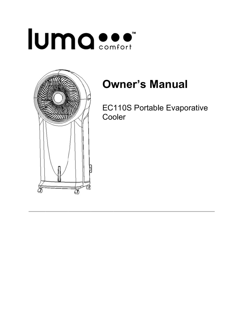 Portable Evaporative Cooler User Manual Manualzz