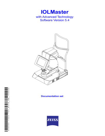 IOLMaster Manual V.5.4 | Manualzz