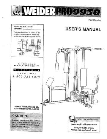 weider pro 9940 exercise guide