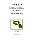 USB to IrDA adapter ACT-IR100UD User Manual
