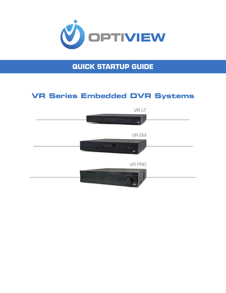 Optiview VR EM Quick Start Up Manual Manualzz