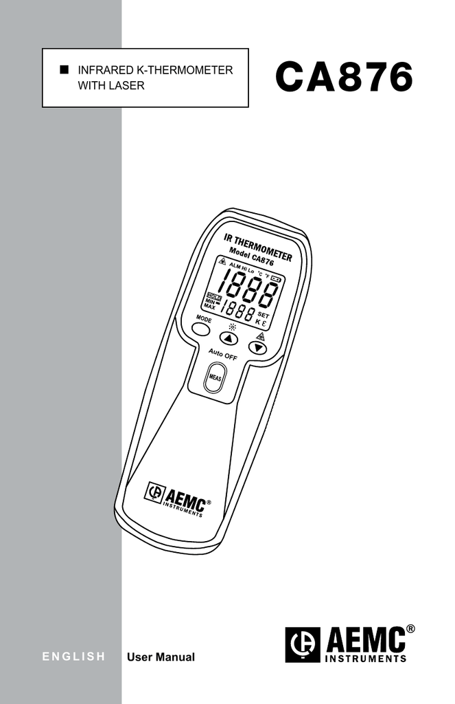 AEMC CA876 Infrared Thermometer Manual PDF Manualzz