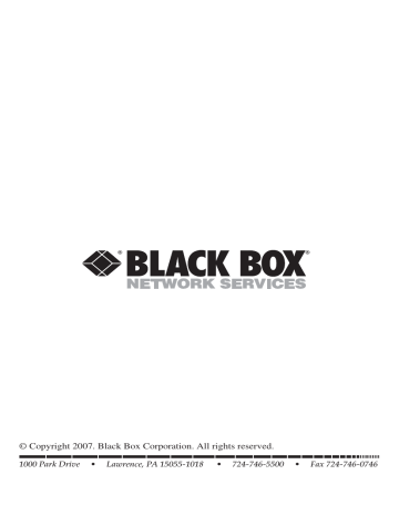 © Copyright 2007. Black Box Corporation. All rights reserved. | Manualzz