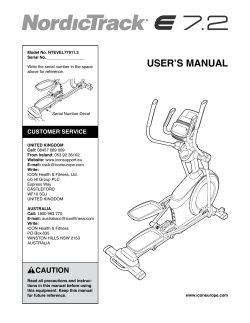 NordicTrack E 5.7 - User manual | manualzz.com