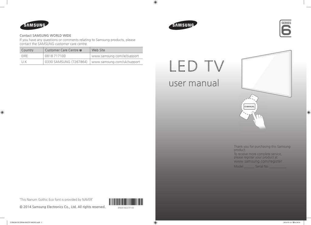 Genuine Samsung LED TV Stand Guide for UE40H6240AK UE40H6240 