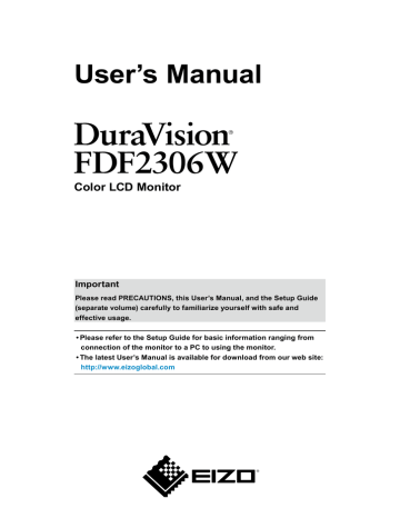 Eizo FDF2306W User manual | Manualzz