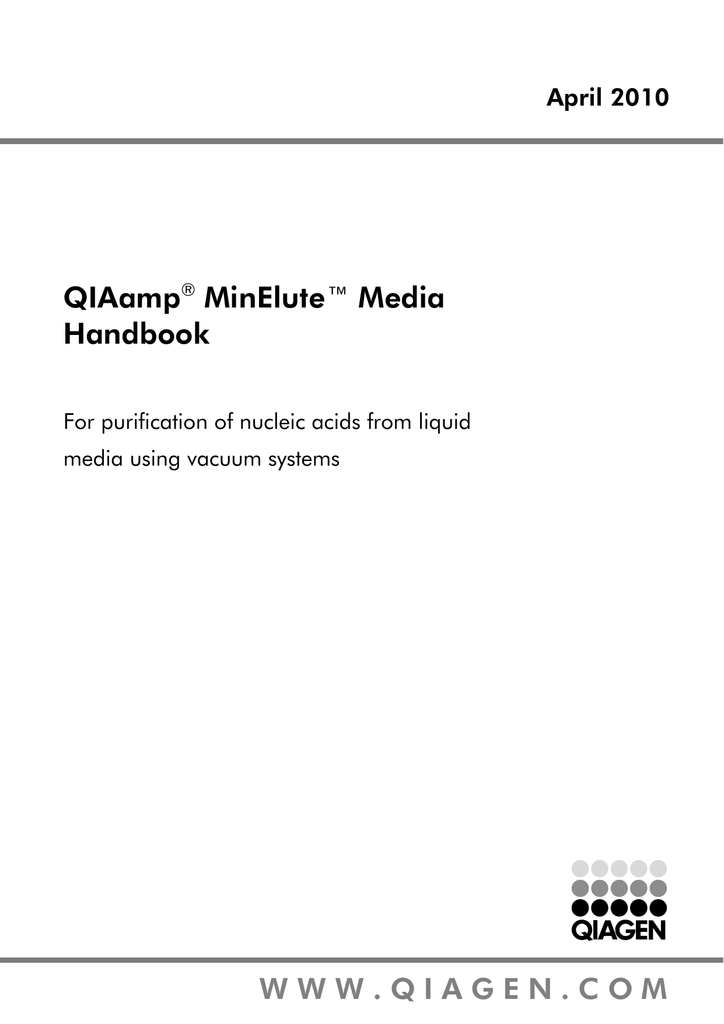 Qiaamp Minelute Media Handbook Manualzzcom - 