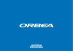 Orbea Bicycle Instructions and Maintenance Manual