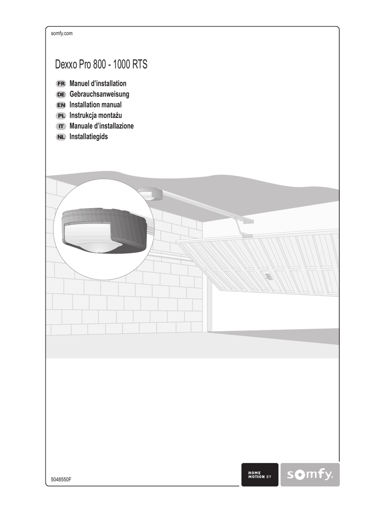 Somfy Dexxo Pro 1000 Rts Installation Manual Manualzz