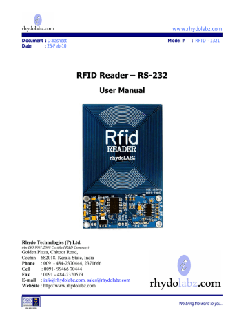 RFID Reader – RS-232 User Manual | Manualzz