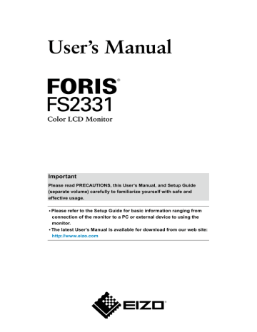 Eizo FORIS FS2331 User's Manual | Manualzz