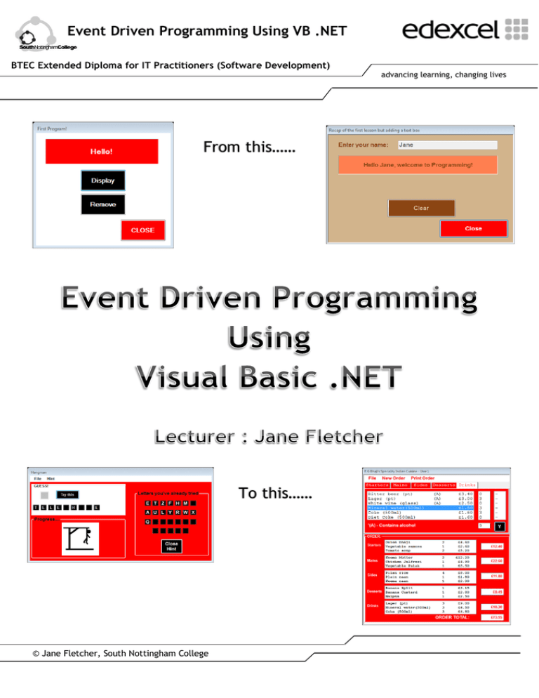 Unit 14 Event Driven Programming Manualzz