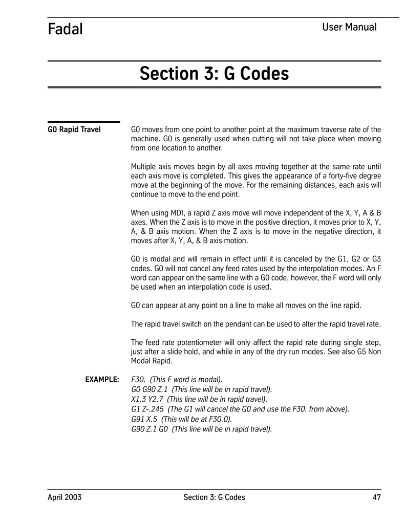 G Codes Flint Machine Tools Inc Manualzz