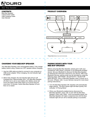 ADURO Bee Bop User manual Manualzz