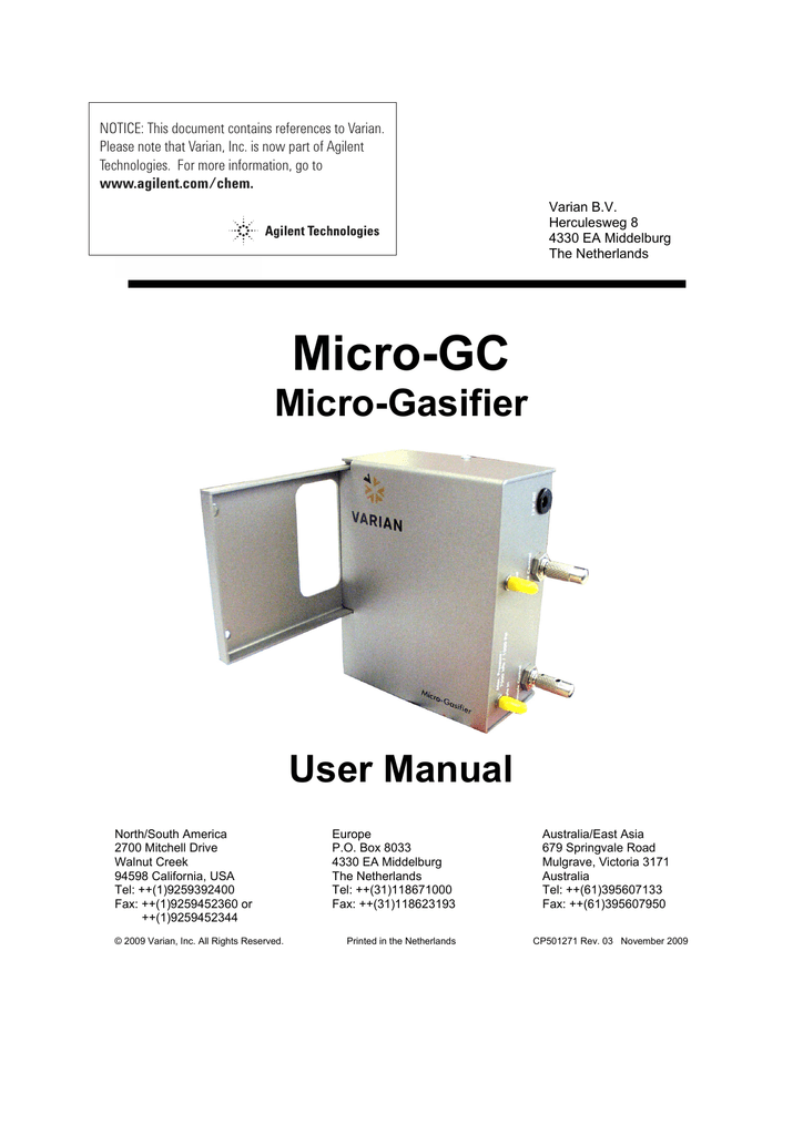 User Manual - Agilent Technologies | Manualzz