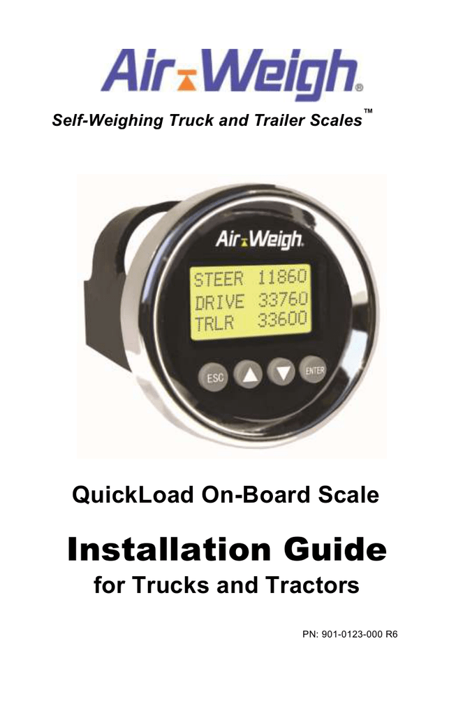 Air Weigh QuickLoad Installation manual | Manualzz