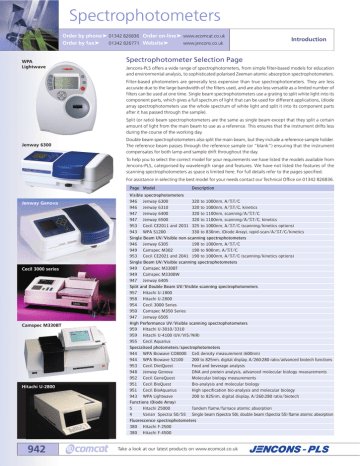 Jencons Laboratory Catalogue Uv Visible Spectrophotometers Manualzz