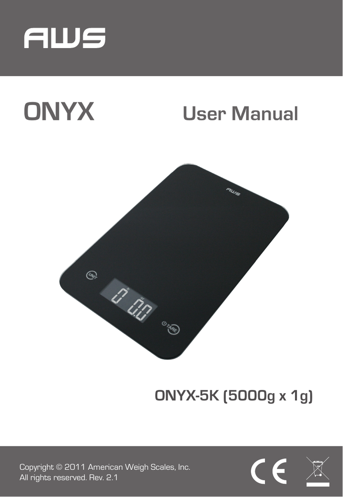 ONYX-5K Digital Kitchen Weight Scale - American Weigh Scales