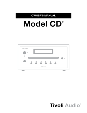 Tivoli Audio Model CD Owner's Manual | Manualzz