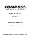 PCI ATA 133 RAID card User Guide
