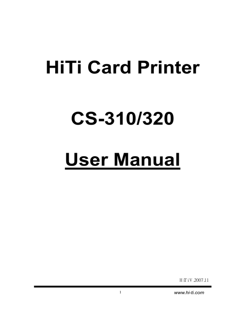 cs 320 hiti card printer