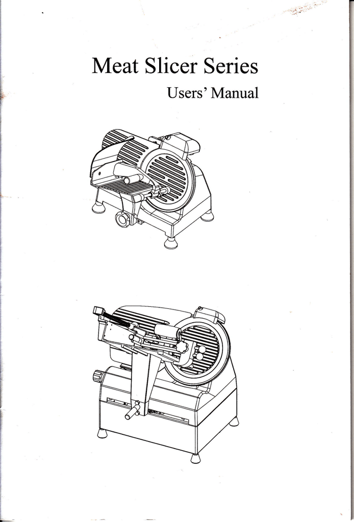 Page 1 Meat Slicer Series Users Manual Page 2 Honorific Customer Manualzz