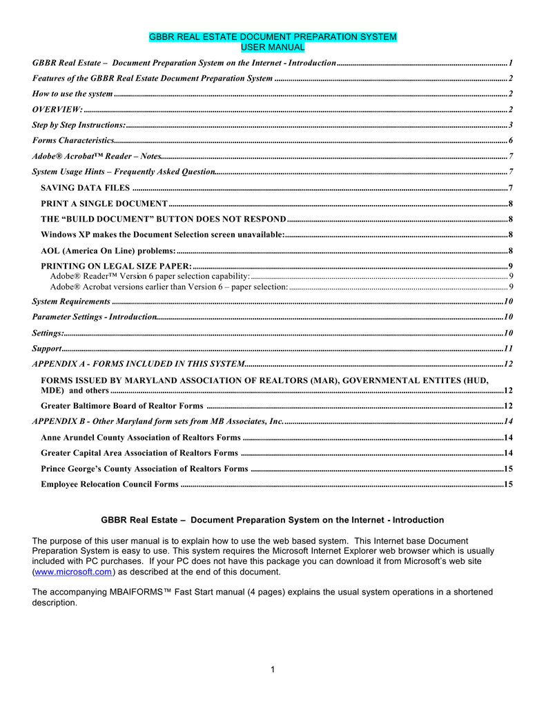 ... Array - 1 gbbr real estate document preparation manualzz com rh  manualzz ...