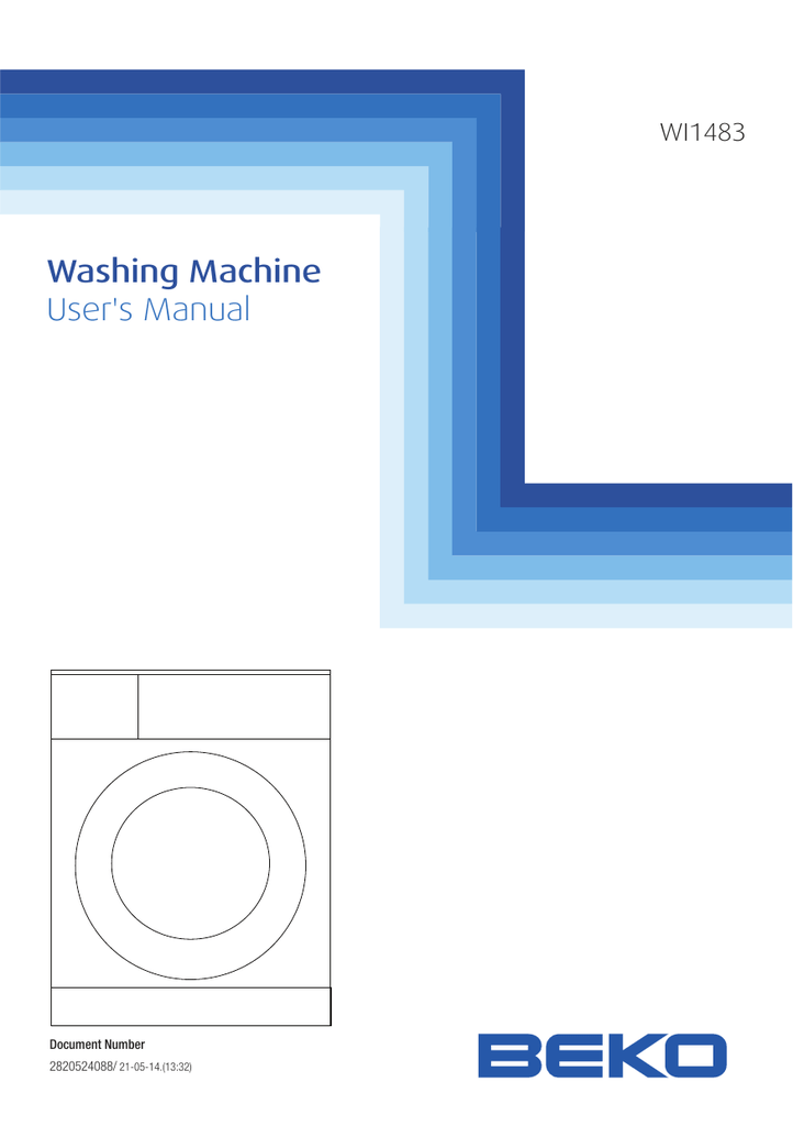 Beko WI1483 User manual Washing Machine User`s Manual Manualzz