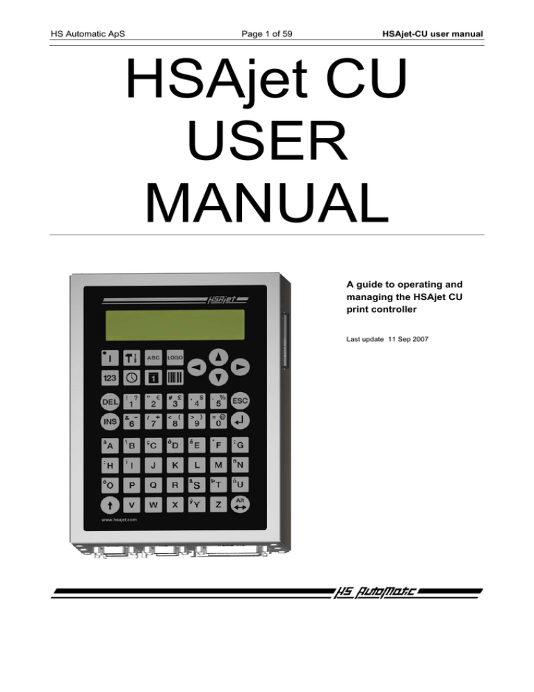 Hsajet Cu User Manual Manualzz