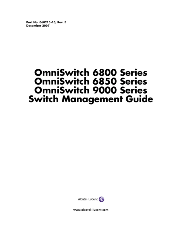 7. Managing Switch User Accounts. Alcatel-Lucent OmniSwitch 6800 Series, OmniSwitch 9000 Series, OmniSwitch 6850 Series | Manualzz