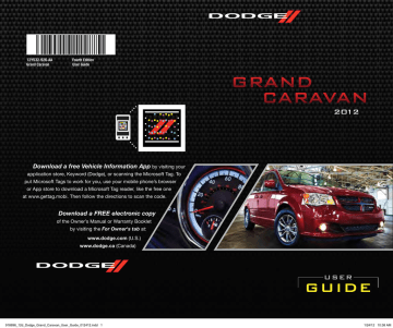 Dodge 2012 Grand Caravan van User guide | Manualzz