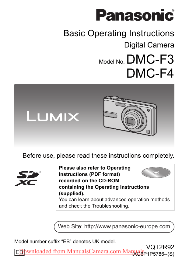 Panasonic Lumix DMC-F4 User`s Manual | Manualzz