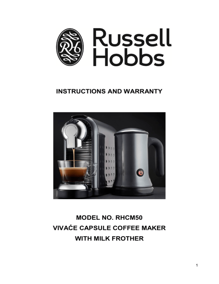 Russell Hobbs Caffe Torino 13402 Manual