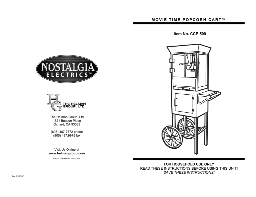 Ccp509 Popcorn Machine Parts Order brunofuga.adv.br