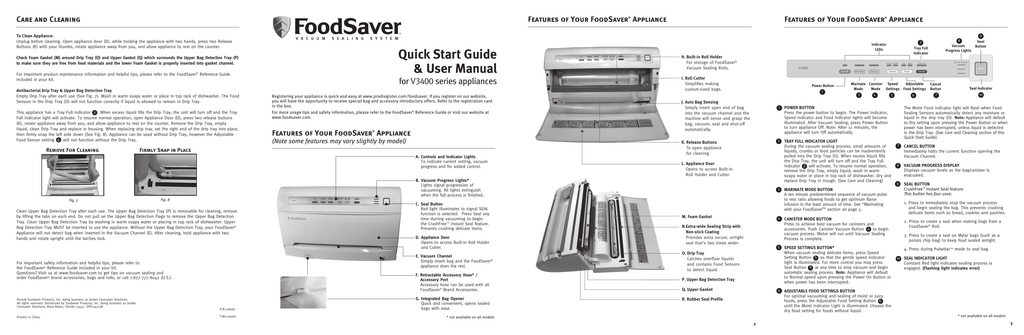 Foodsaver v3820 user manual instructions