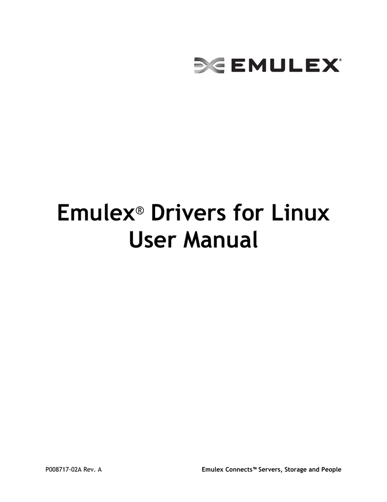 Emulex drivers for linux user manual