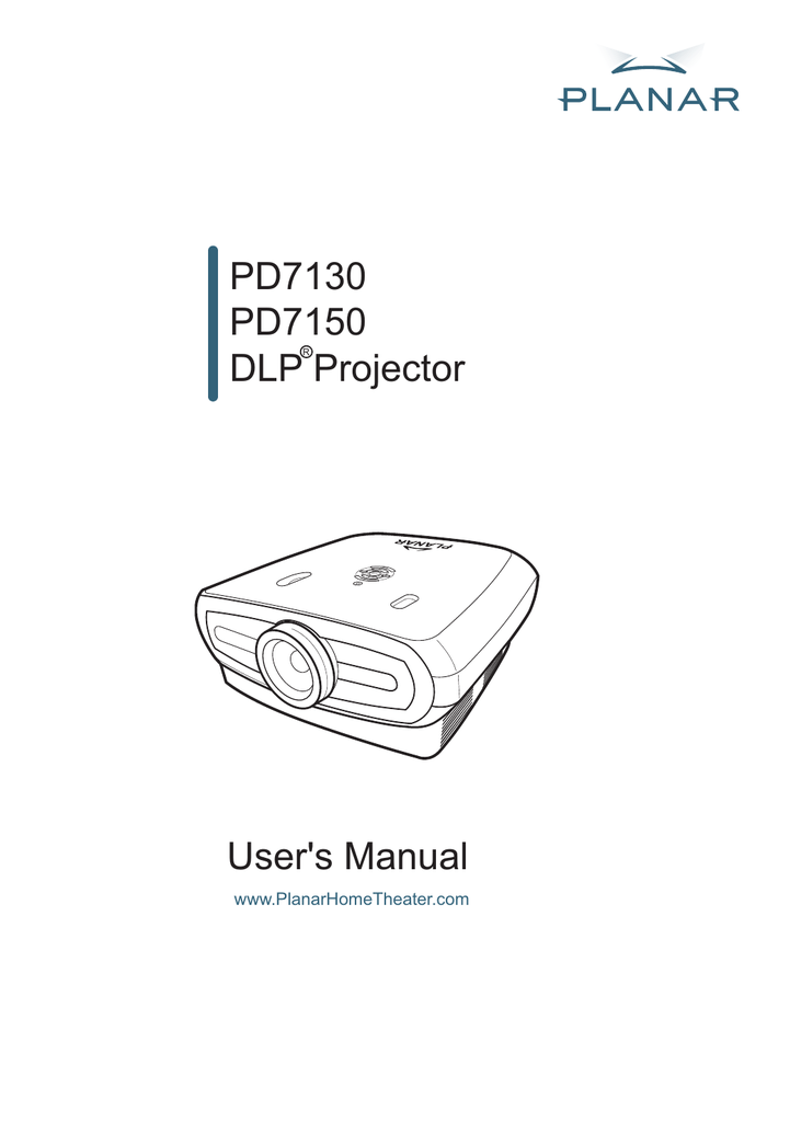Planar PD7130 Projector User Manual Manualzz
