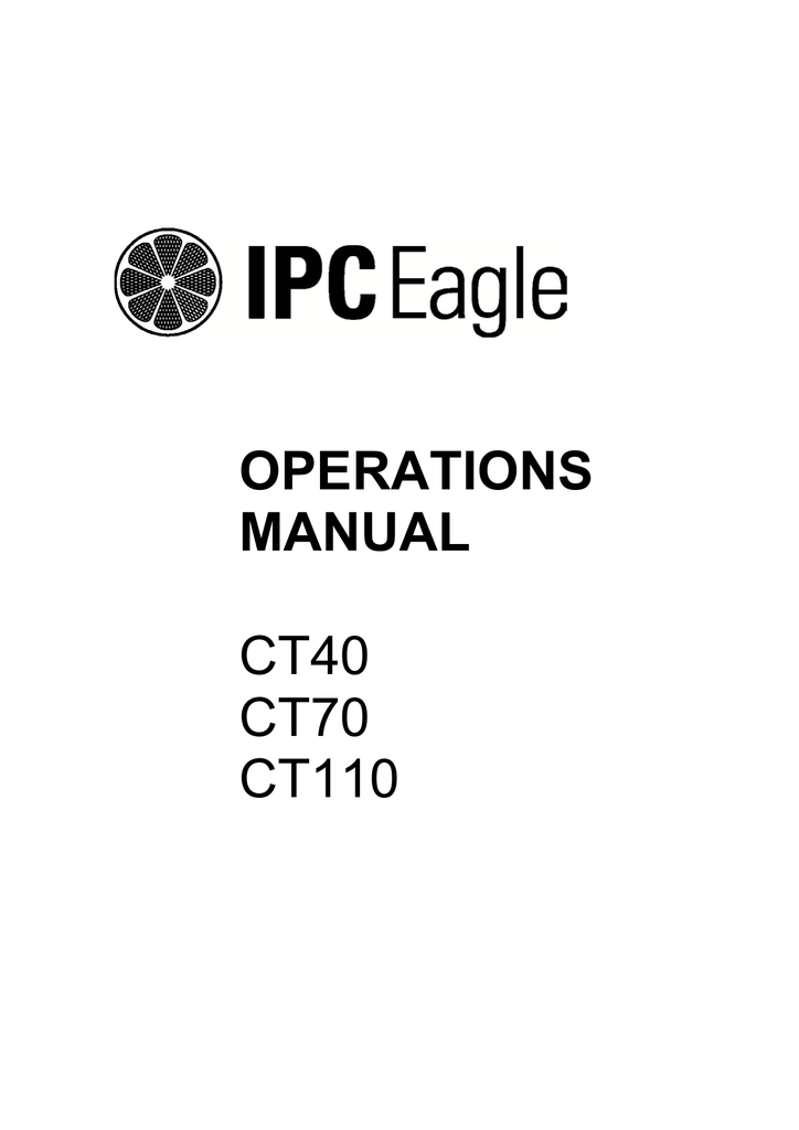 IPC Eagle CT110 BT85 Manual Manualzz