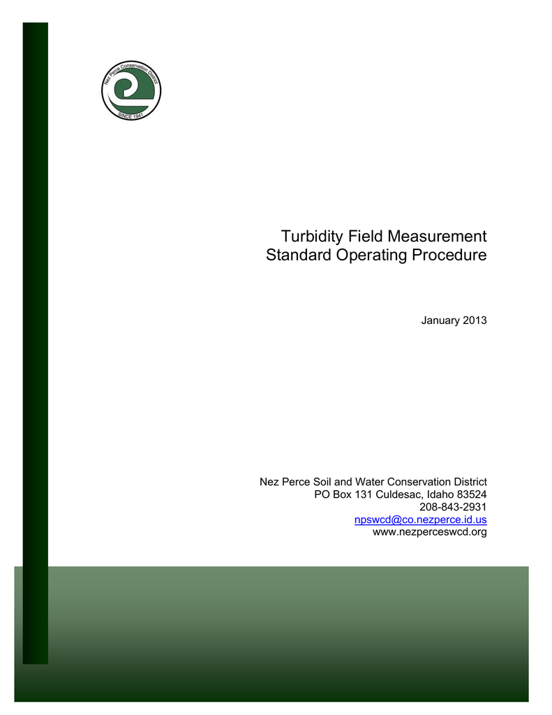 Turbidity Field Measurement Standard Operating Procedure Manualzz