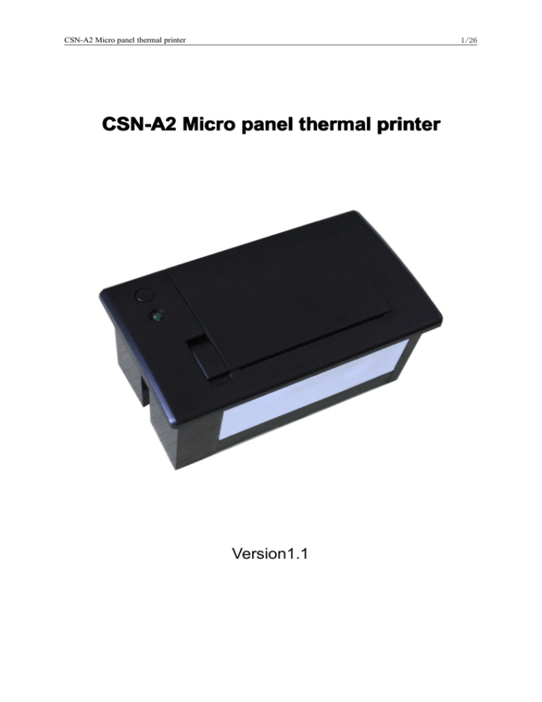 Csn Micro Panel Thermal Printer Manualzz