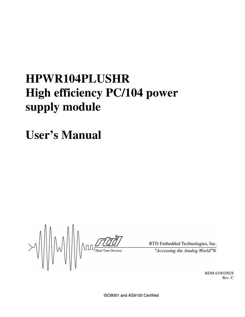 Rtd Hardware Manual | Manualzz