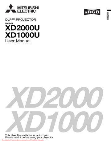 Mitsubishi Electric DLP XD1000U User manual | Manualzz