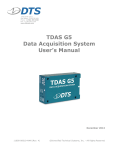 Data Acquisition System TDAS G5 DAS User&rsquo;s Manual