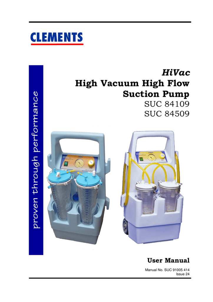 HiVac User Manual Clements Medical Equipment Manualzz