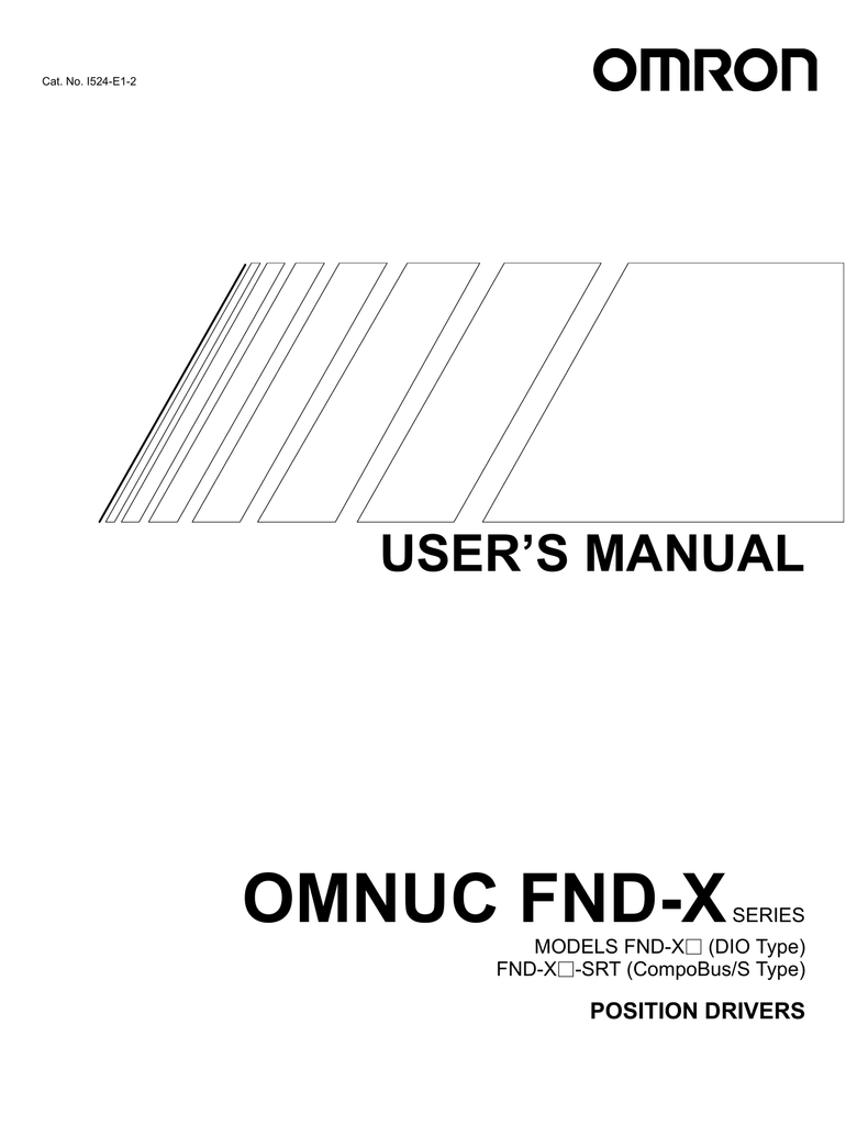 Omron Omnuc Fnd X Series Position Driver User Manual Manualzz