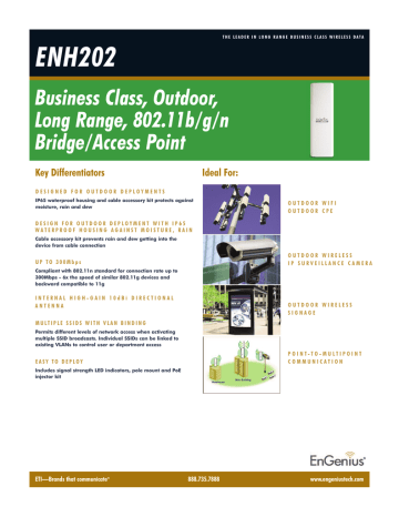 Engenius Enh202 High-Powered Wireless N 300mbps Outdoor Ap/Bridge/Client 