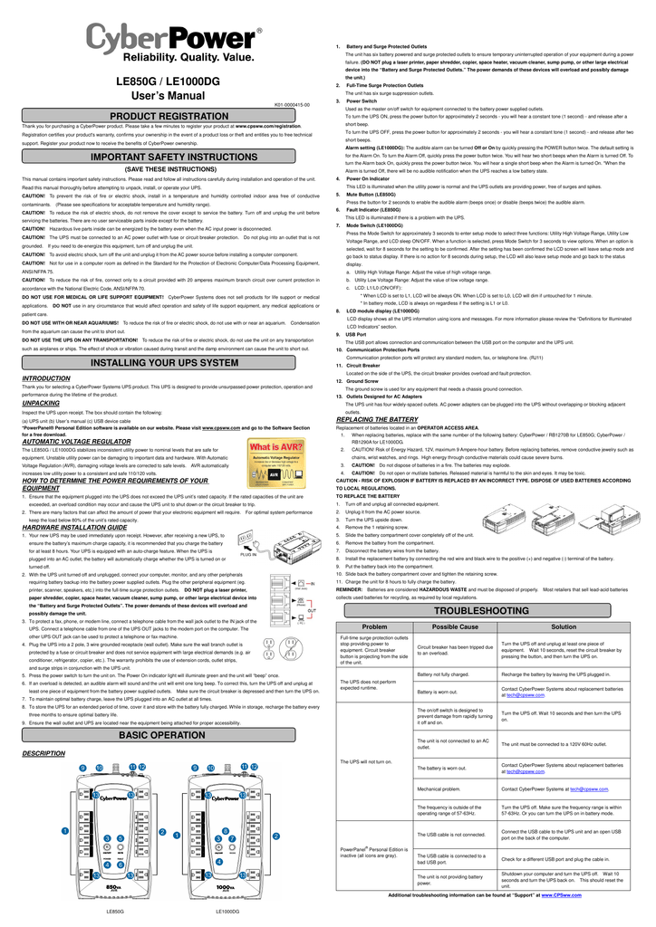 User Manual - CyberPower | Manualzz