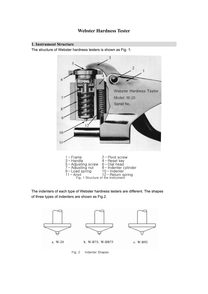 ster User`s Manual portable Rockwell hardness tester Manualzz