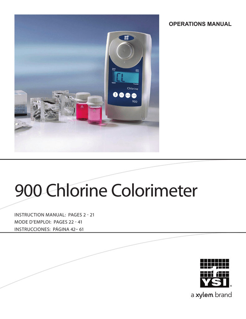 YSI 900 Chlorine Colorimeter User manual Manualzz