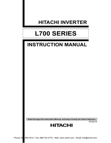 Hitachi L700 Series Ac Drives Instruction Manual Manualzz